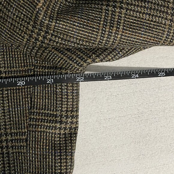 Jos A Bank Mens 40R Plaid Blazer Jacket 55% Silk‎ 45% Wool Brown - Picture 5 of 8